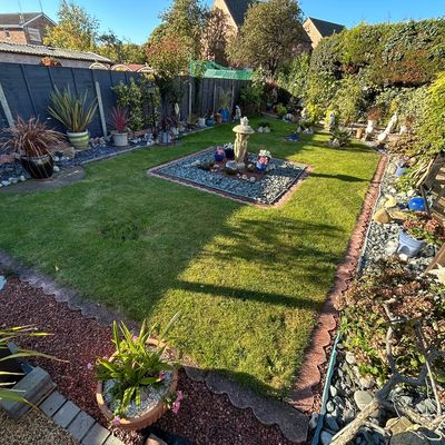 Before picture of a resin garden upgrade in huntingdon, cambridgeshire