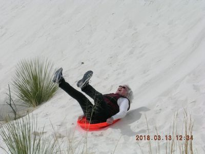 Sledding at White Sands.