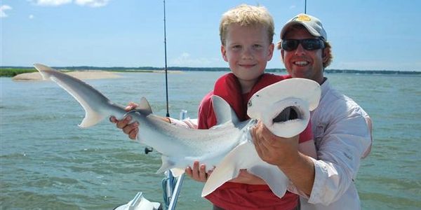 hilton head kids shark fishing