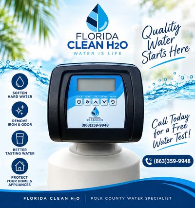 Florida Clean H2O whole-house water-treatment system. Solutions for hard water, iron, odors in Polk
