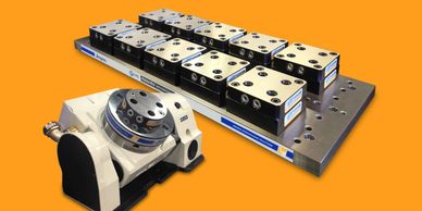 Jergens Quick Change Drop & Lock Pallets for Vertical, Horizontal and Multi Axis machining.