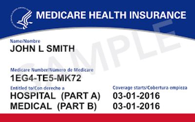 Medicare card example.