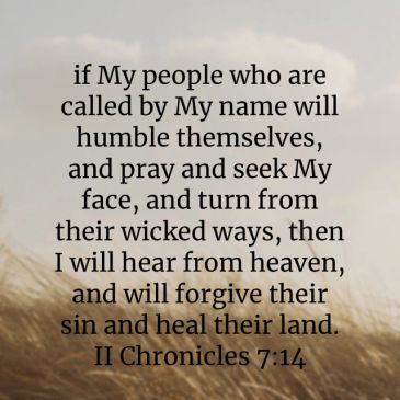 Bible verse II Chronicles 7:14 about humility and prayer.