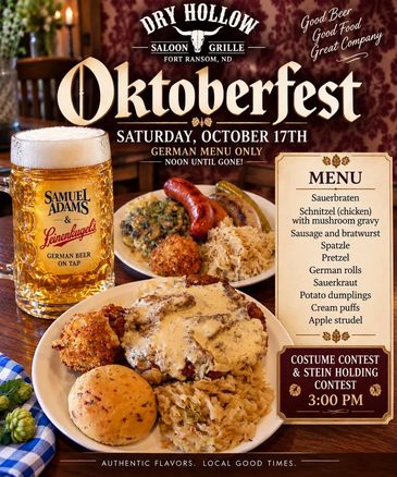Oktoberfest celebration with German food and beer.
