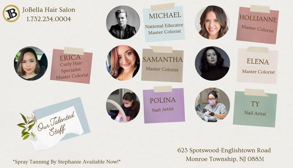 JoBella Hair Salon team with expert colorists and nail artists.