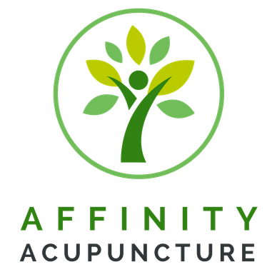Logo for Affinity Acupuncture featuring a stylized green tree.