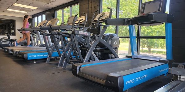 Woman walking on treadmill