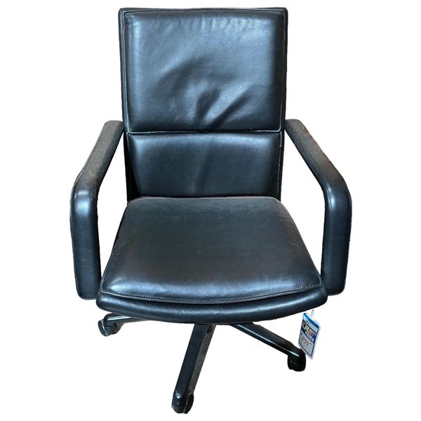 Allsteel Black Leather and Chrome Conference Chairs - Recycled Office  Furnishings