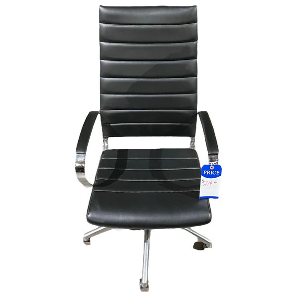 Allsteel Black Leather and Chrome Conference Chairs - Recycled Office  Furnishings