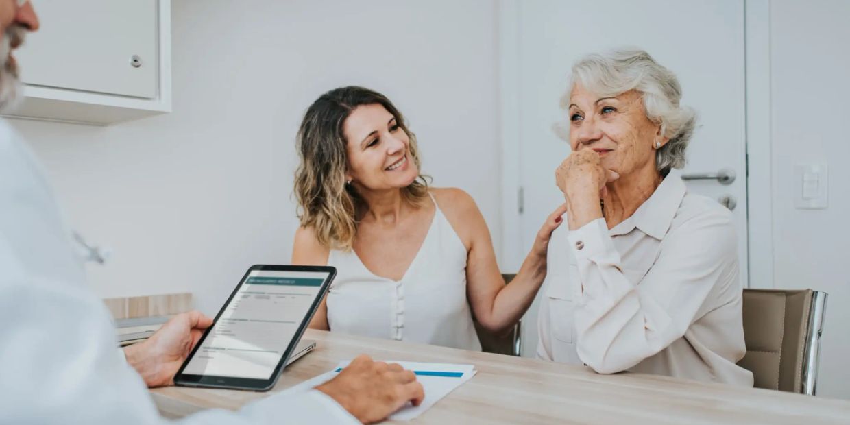 Doctor discussing plan with senior patient