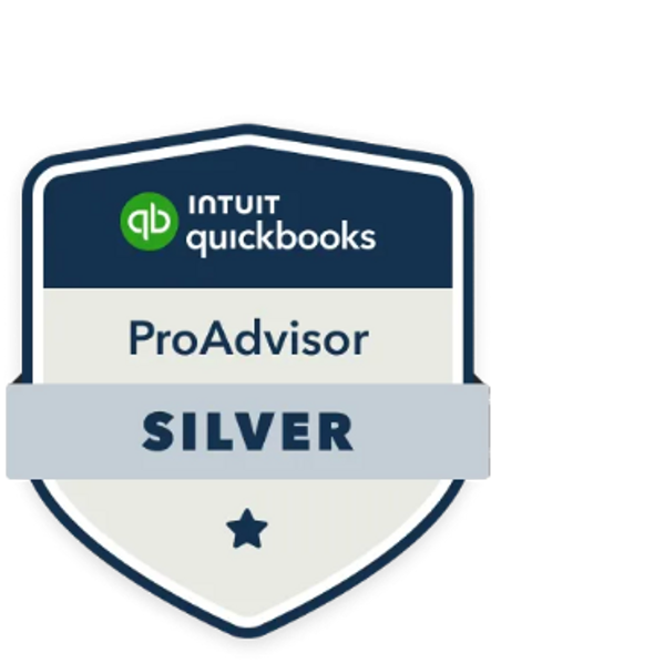 Intuit QuickBooks ProAdvisor Silver badge with a star.