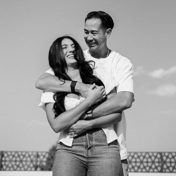 portrait of a couple holding each other 