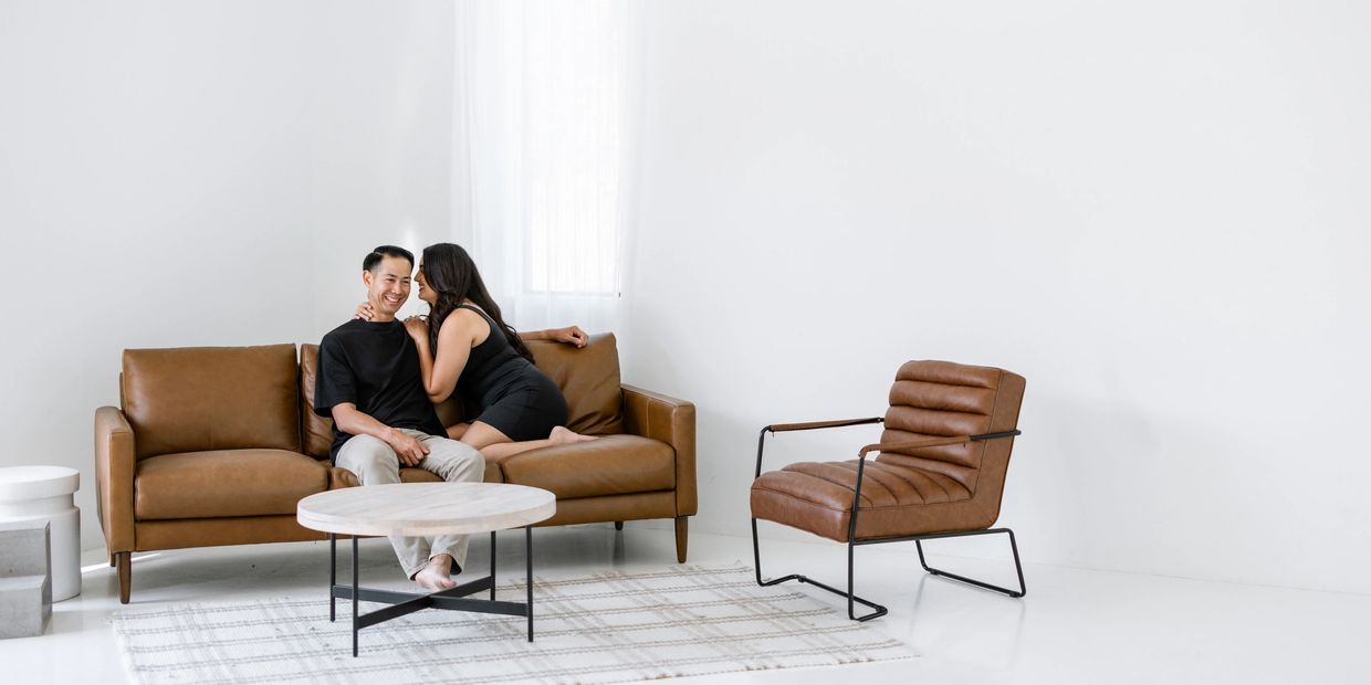 couple sitting on a couch 
