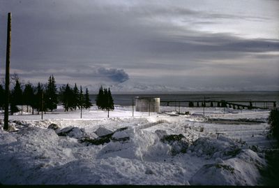 1966 Eruption of Mt. Redoubt, seen from the Kenai Pipeline Company Terminal (Credit: Debi Stone)
