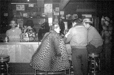 Eadie Henderson in her leopard coat