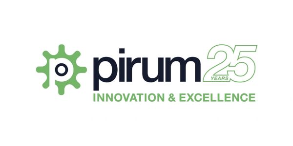 Pirum logo celebrating 25 years of innovation and excellence.