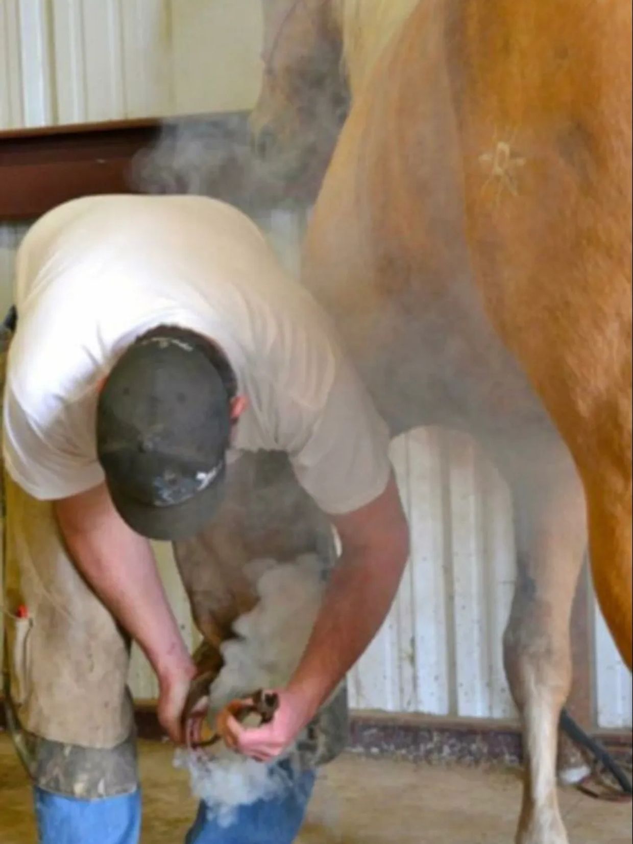 Ryan Vander Pluym, the founder and head instructor demonstrates hotshoeing to his college class.