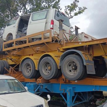 Scrap Vehicles parked in Hong Kong Yard. Show this image who wants to sell scrap car.