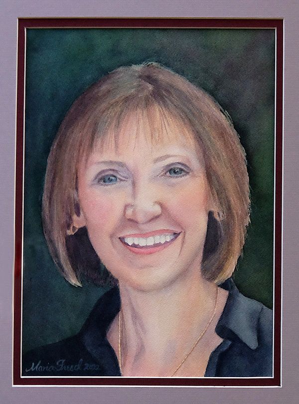 Commissioned watercolor portrait by Maria Freed