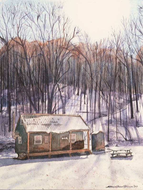 “Winter Sun” transparent watercolor by Maria Freed