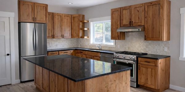 Finished kitchen showcasing clean cabinet installation, consistent alignment, and a polished, professional final result.