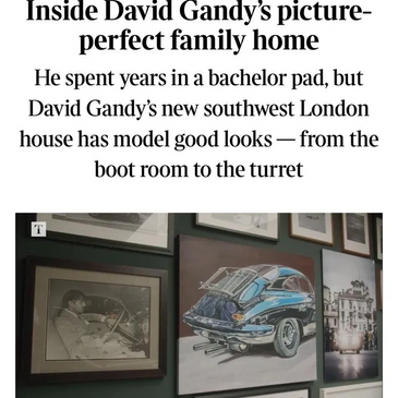 Thrilled to see my painting of his 356 in David Gandy's garage in the Sunday Times Style video