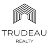 Minimalist logo for Trudeau Realty with geometric roof design.