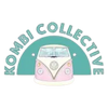 Logo with a pastel-colored Volkswagen van and the words Kombi Collective.
