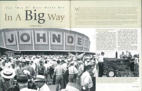 Article in John Deere TRADITION magazine
