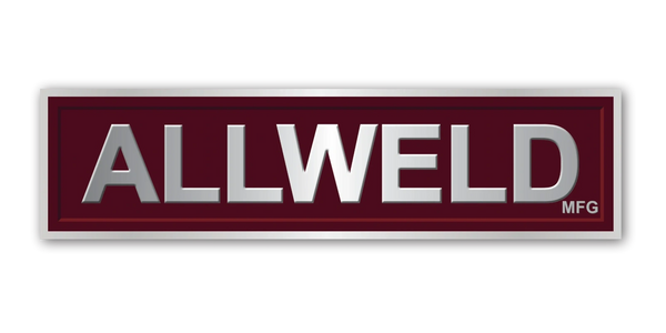 Logo displaying the word 'ALLWELD' in metallic letters on a maroon background.