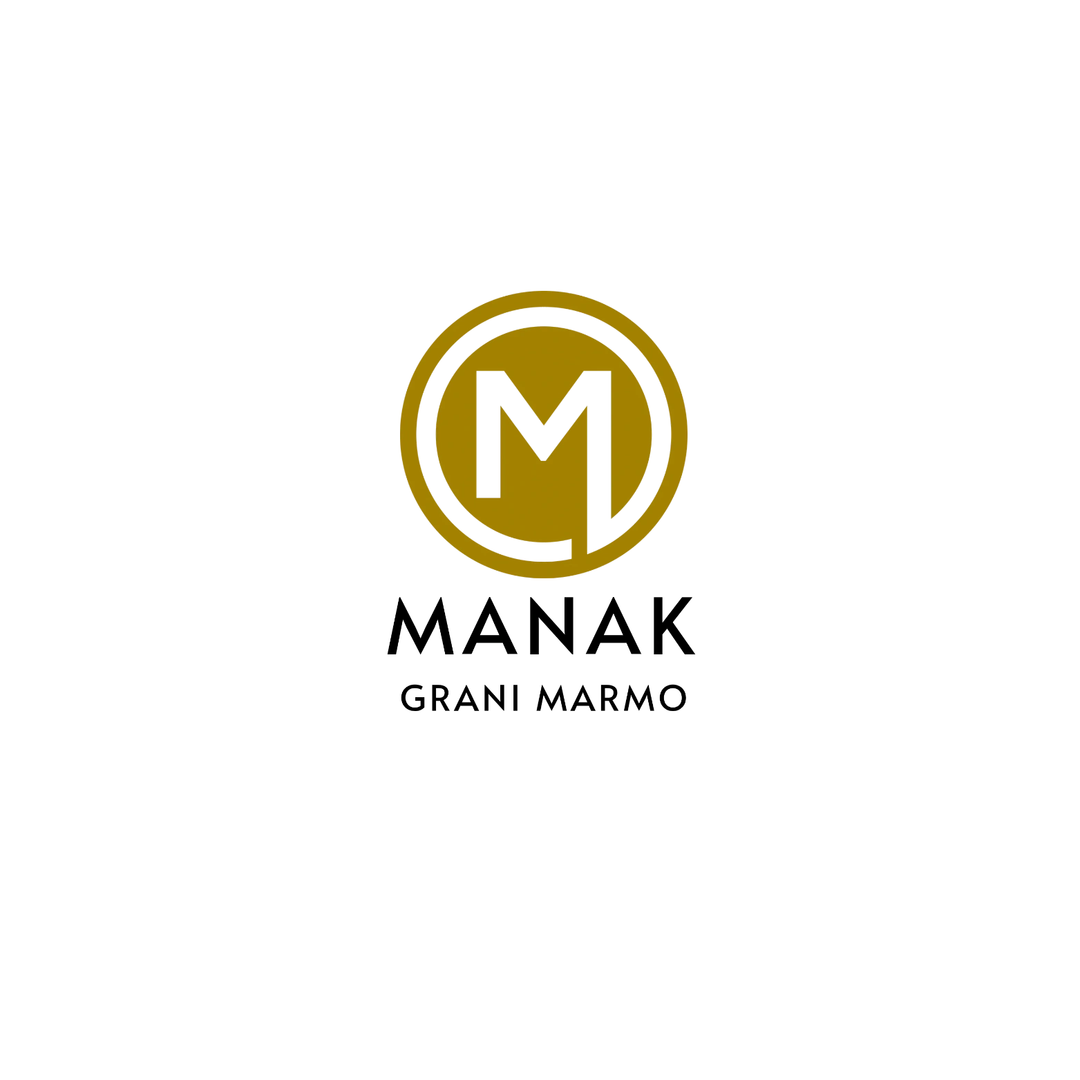 Golden circular emblem with stylized letters M and L inside on black background.