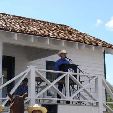 Todd Newport speaking at Zane Grey Cabin dedication 2015