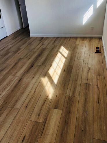 Light brown hardwood floors in the room