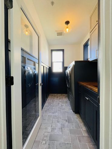 Newly remodeled laundry room, view from the entrance