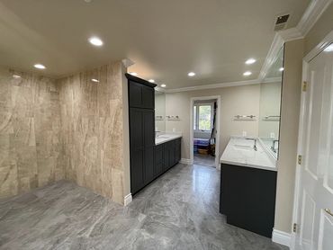 Bathroom renovated by Top Line Remodeling Inc. Very spacious 