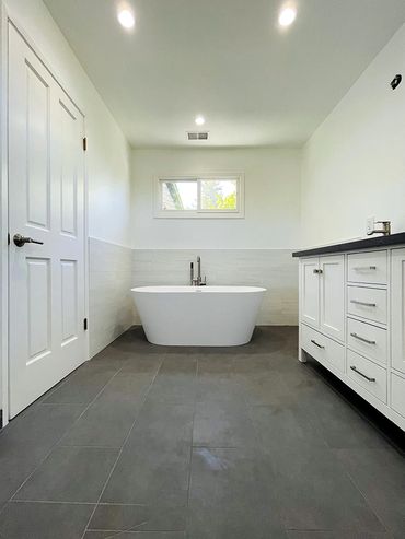 Room with white spa tub