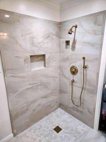 Beige color shower