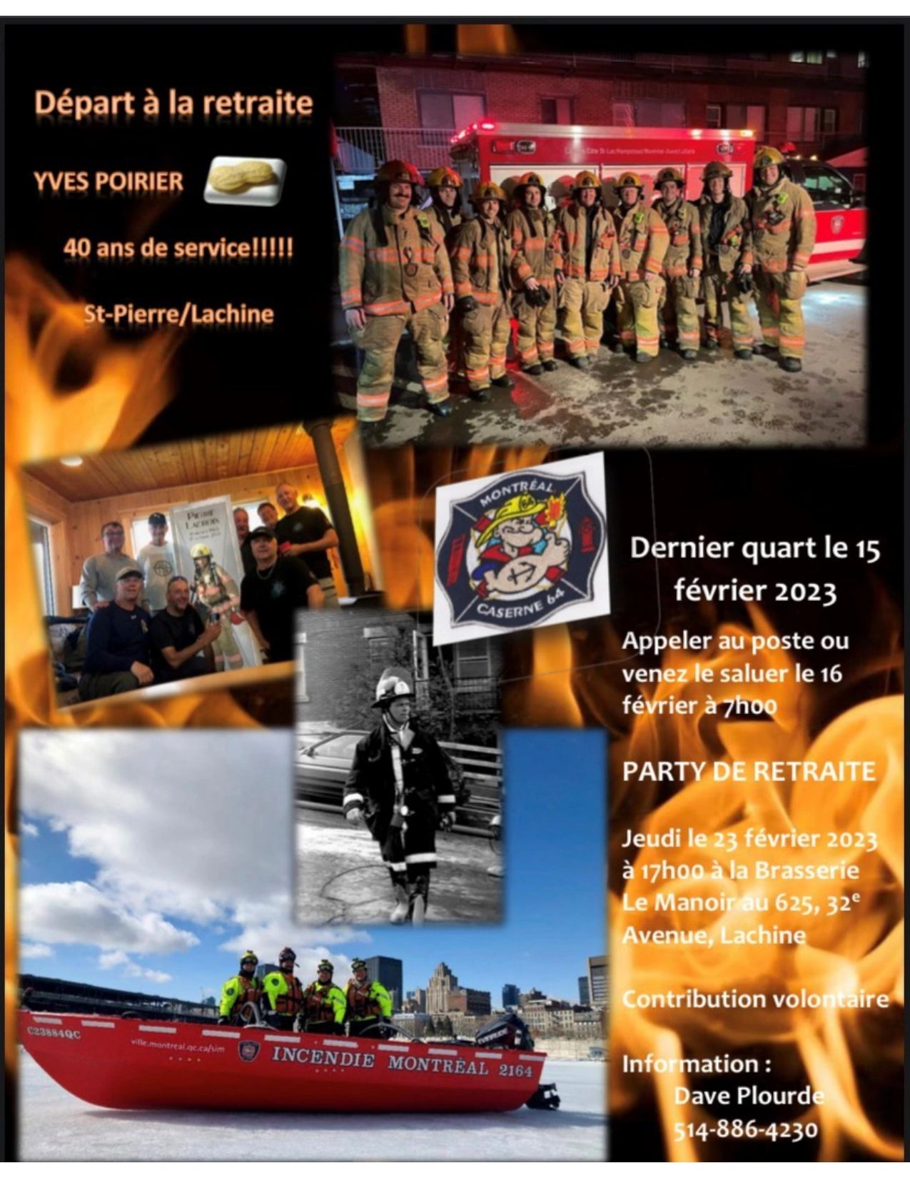Départ à la retraite pour le pompier Yves Poirier, caserne 64.