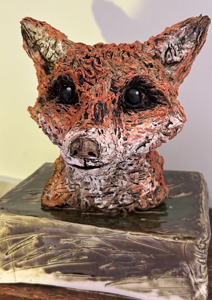 Sculptured ceramic fox Suzie Wright