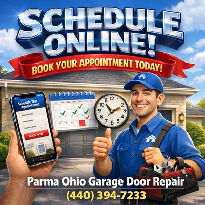Schedule an appointment online parma ohio garage door repair