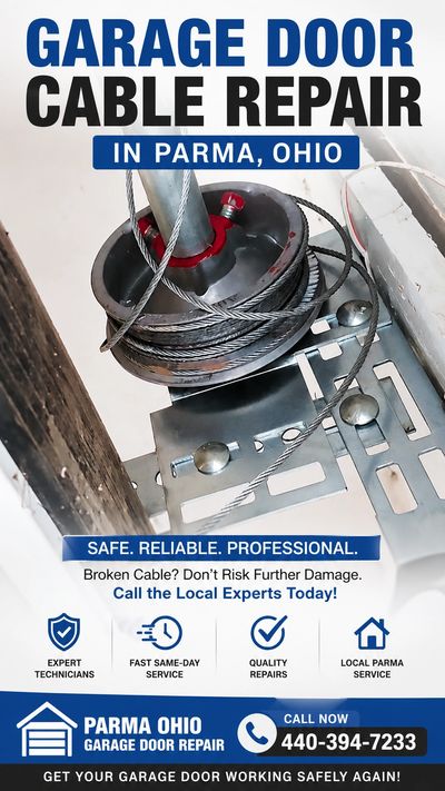 broken garage door cable repair in parma ohio