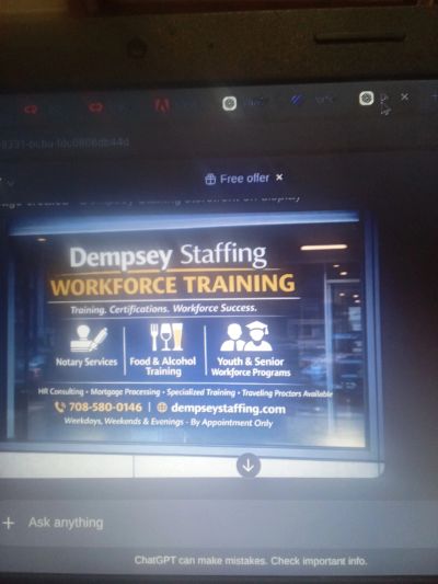 Dempsey Staffing workforce training advertisement.