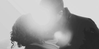 Blurred picture of a man and a woman. 