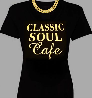 Classic Soul Cafe T-Shirt - Gold Glitter
$25

