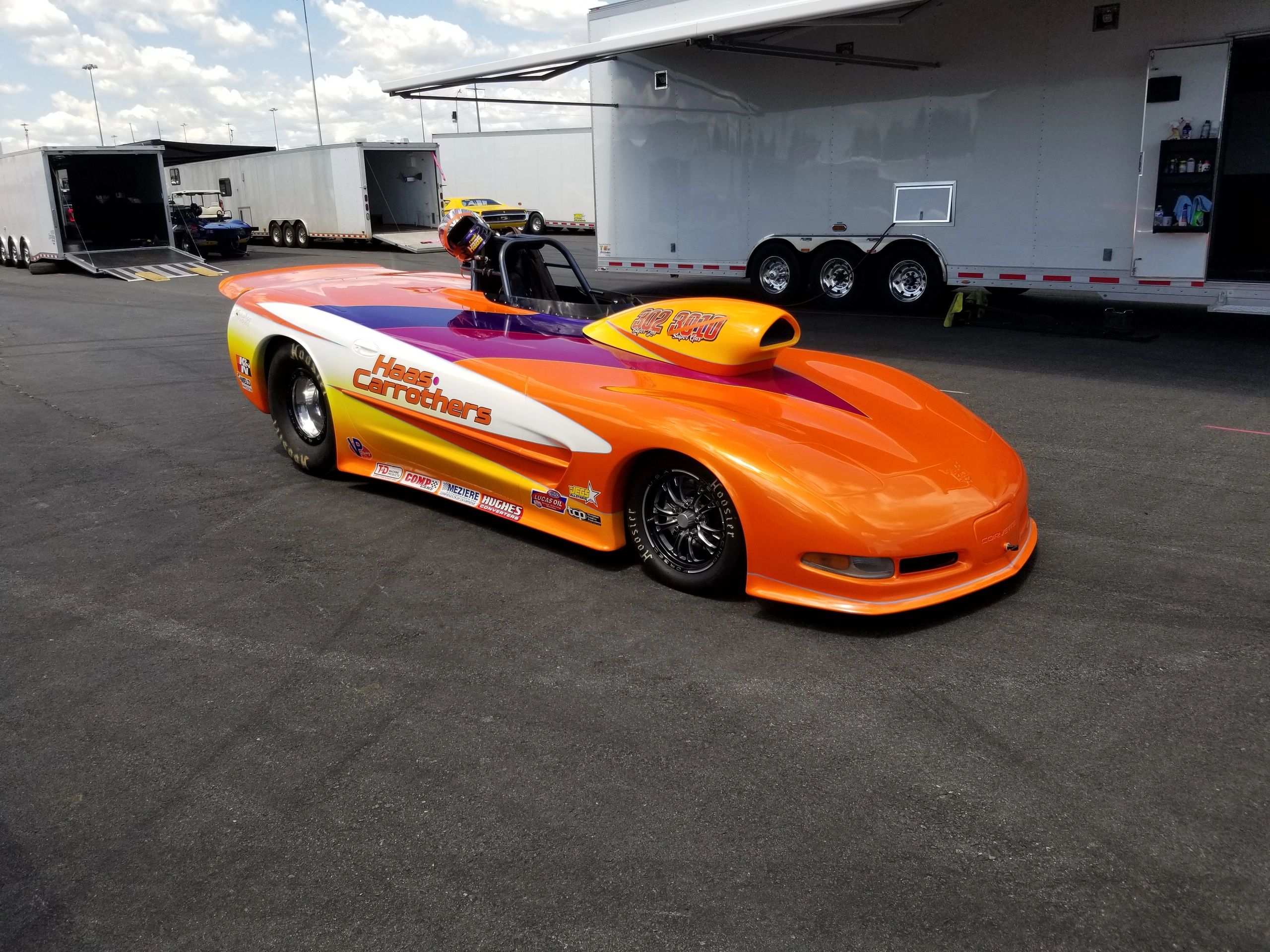 Rock Haas of White Lake, MI.  C5 Don Davis Corvette Super Gas Roadster DDRC