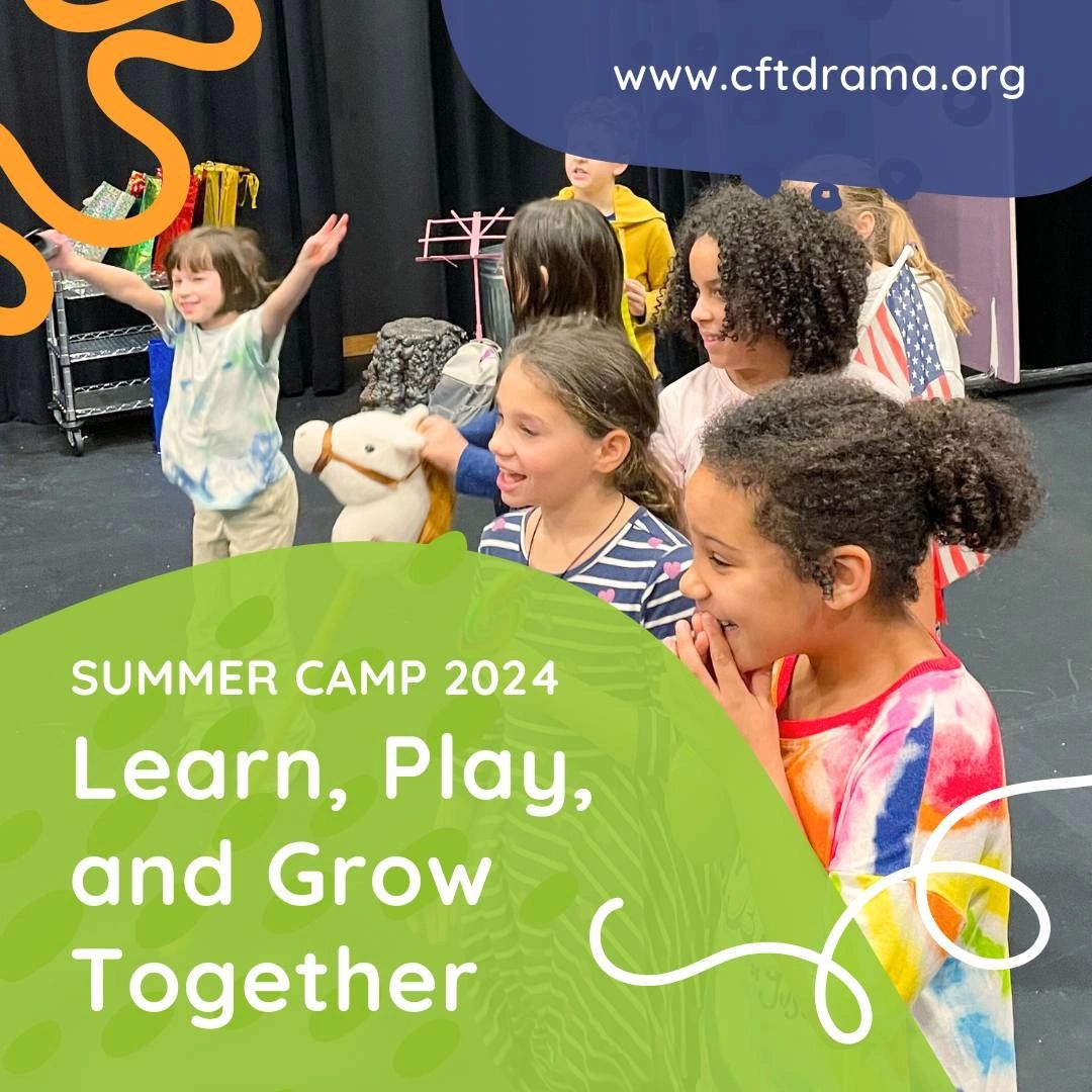 Kids enjoying drama summer camp activities together.