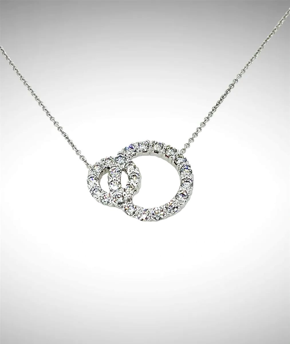 1.00ct total weight double circle necklace