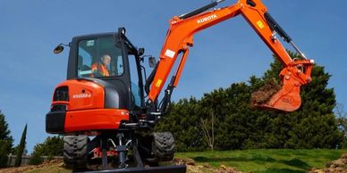 Excavation services including Trenching, Foundation Digging, Tree & Stump Removal, and Demolition.