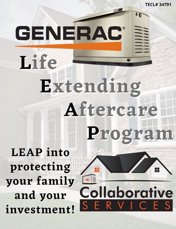 LEAP to Monitoring & Maintenance. Our Generac Life Extending Aftercare Program is the best!