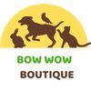 Logo of Bow Wow Boutique featuring pet silhouettes and a sun.
